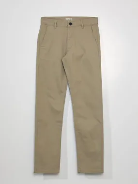 Pantalon chino en coton stretch L34 - Beige