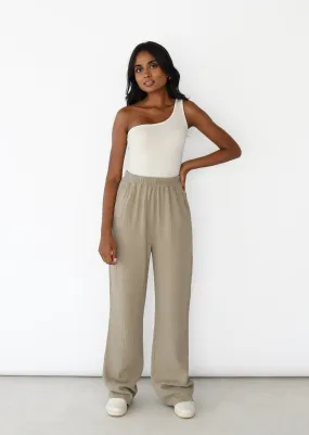 Pantalon en coton à taille élastique