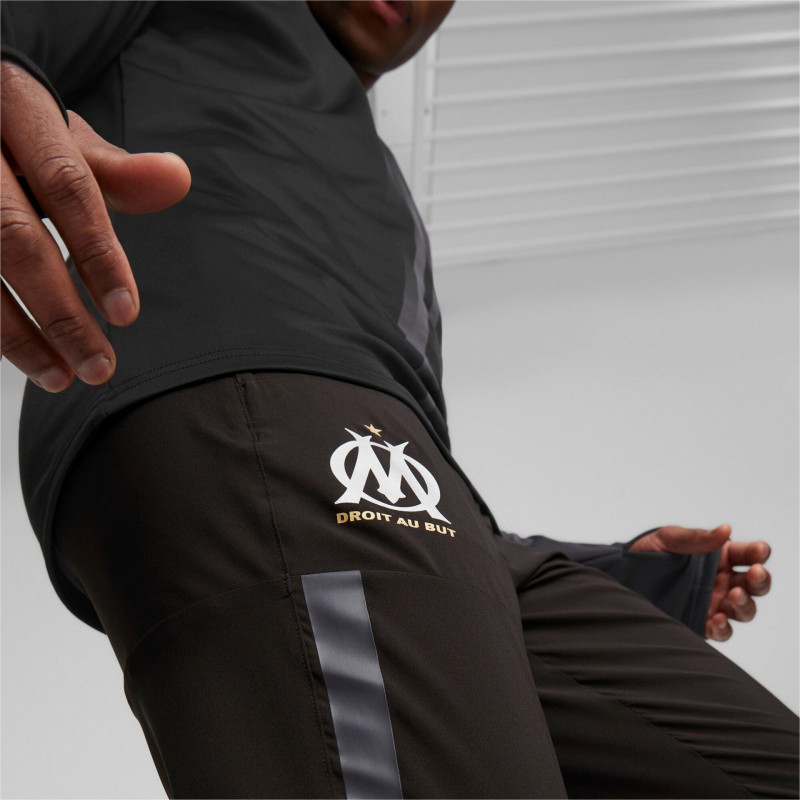 Pantalon homme Puma Olympique De Marseille Prematch - Noir/Gris/Argent