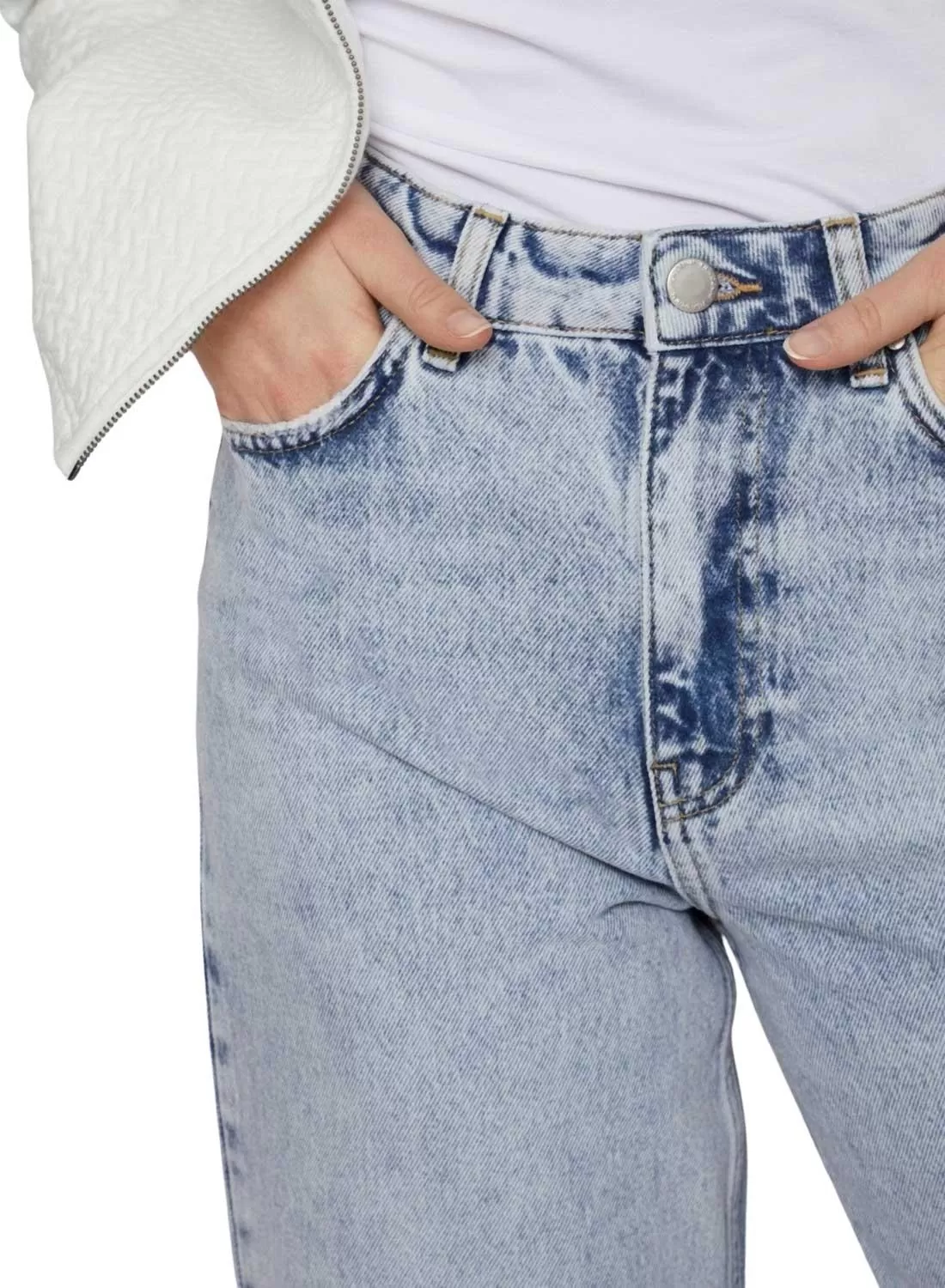 Pantalon Jeans Vila Fiona Bleu Claro pour Femme