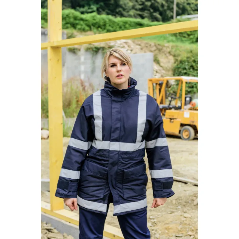 Parka marine avec bandes rétro