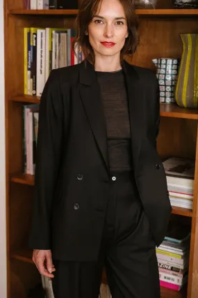 PATTI - LE BLAZER NOIR EN LAINE FINE