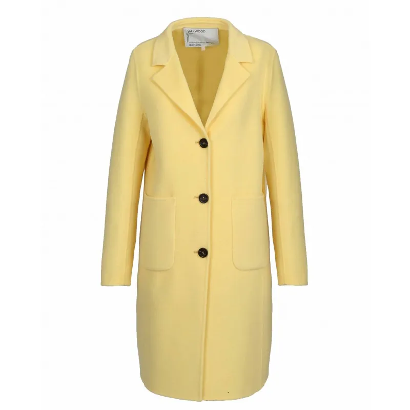 PEONY (REF. 64234) JAUNE CLAIR - MANTEAU EN LAINE MELANGEE