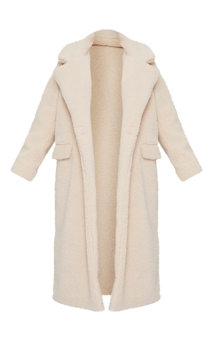Petite Manteau long crème deluxe en imitation mouton