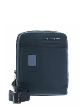 Piquadro Akron Sac Bandoulière En Cuir Pour Ipad Mini Bleu - Achetez À Prix Outlet!