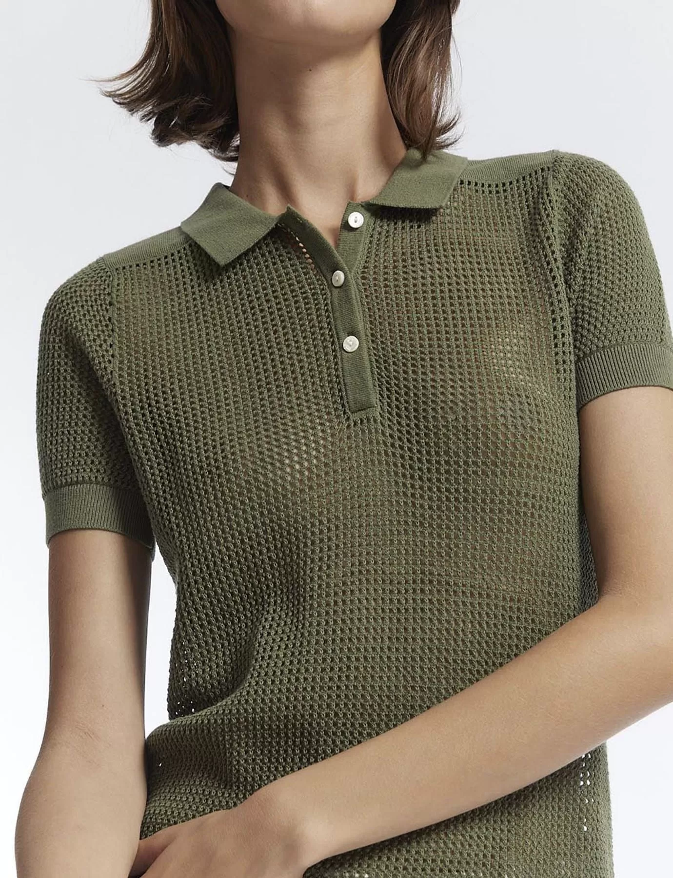 Polo Ilario crochet kaki