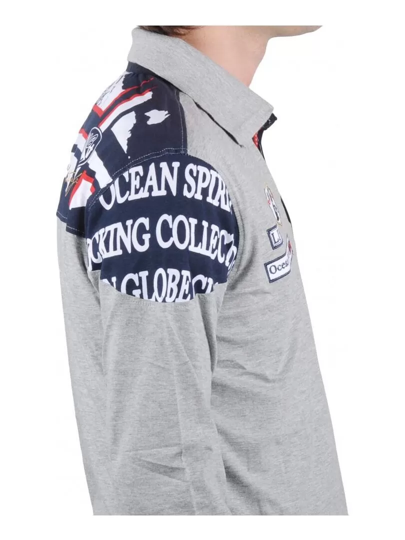 Polo manches longues homme CALANK - VENT DU CAP - Gris