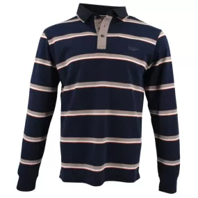 Polo manches longues MONTE CARLO marine rayé