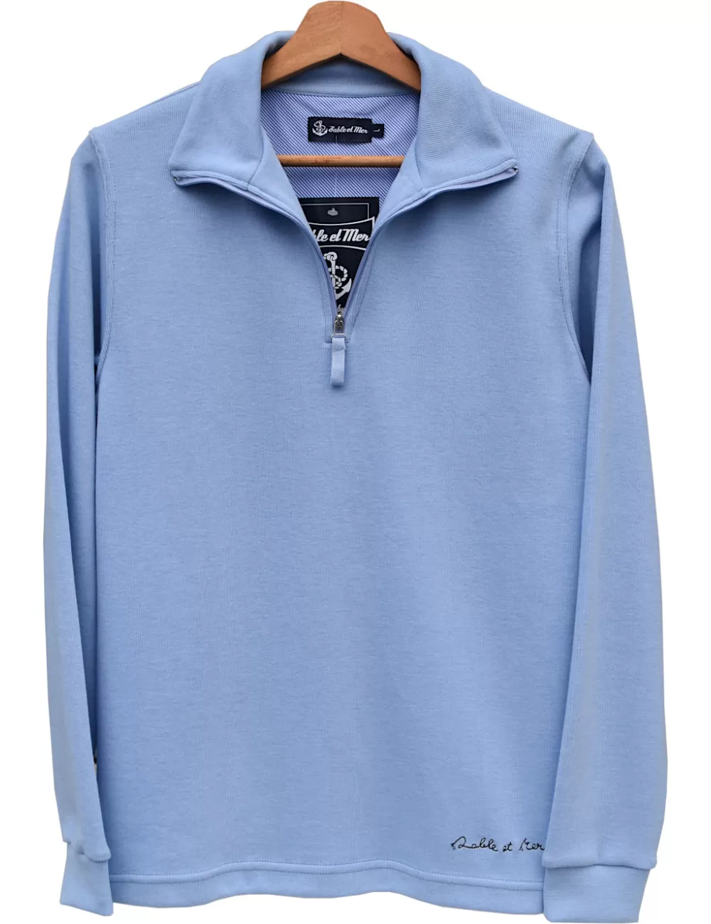 Polo uni manches longues Ciel Sable & Mer