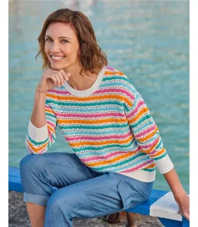 Pull à rayures brillantes