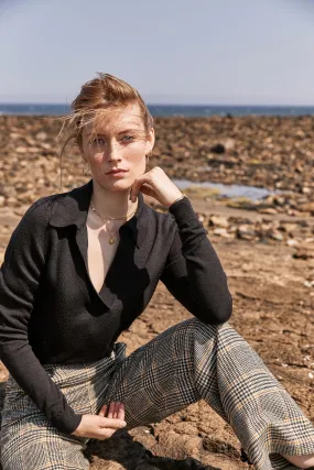 Pull Alphonsine noir en laine mérinos
