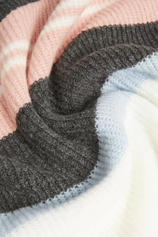 Pull Blanc & Rose Rayures en Maille