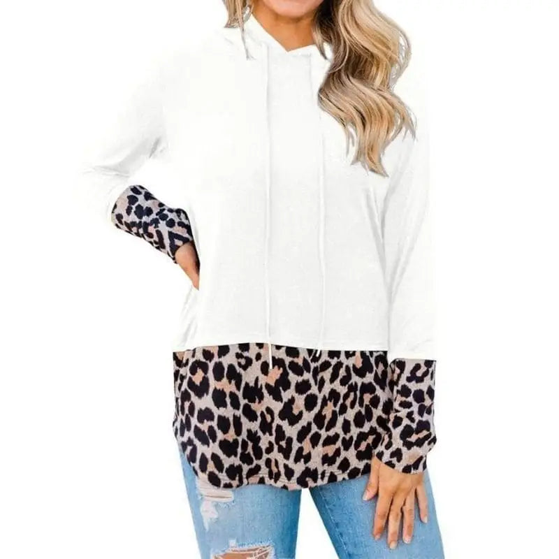 Pull Capuche Léopard Blanc