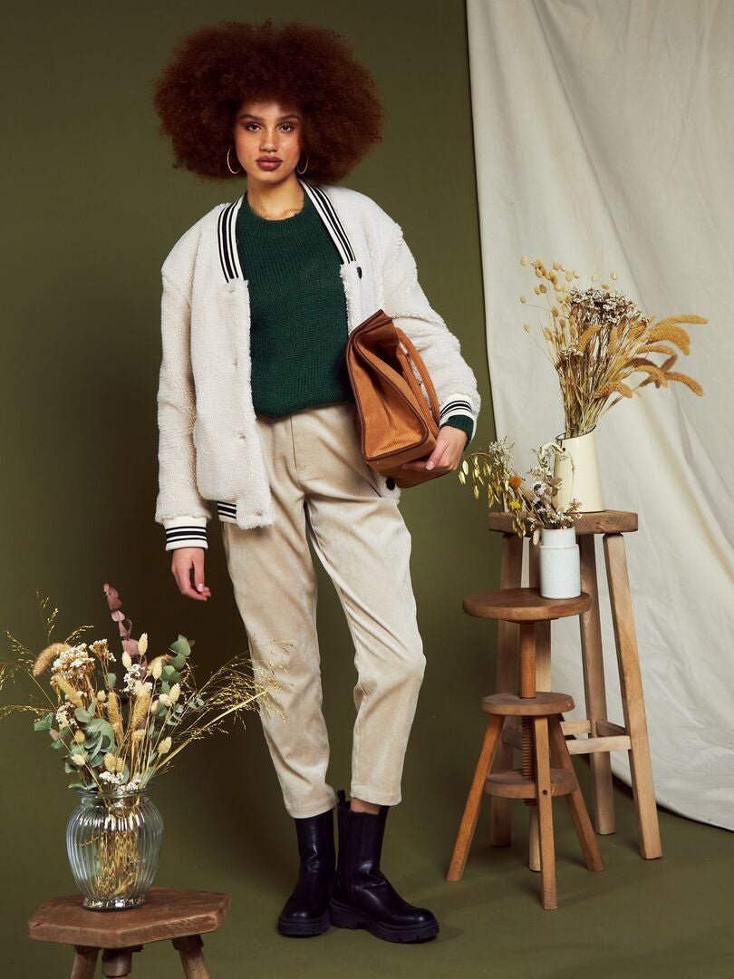 Pull court en maille - Vert