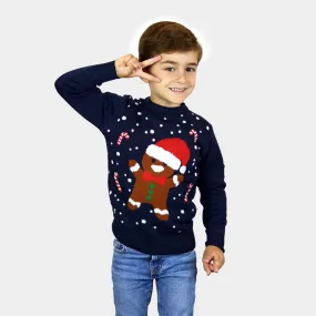 Pull de Nol pour Enfants Bleu Gingerbread