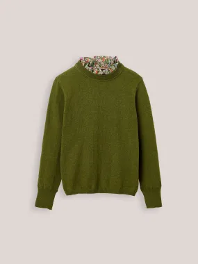Pull Fille col tissu Liberty