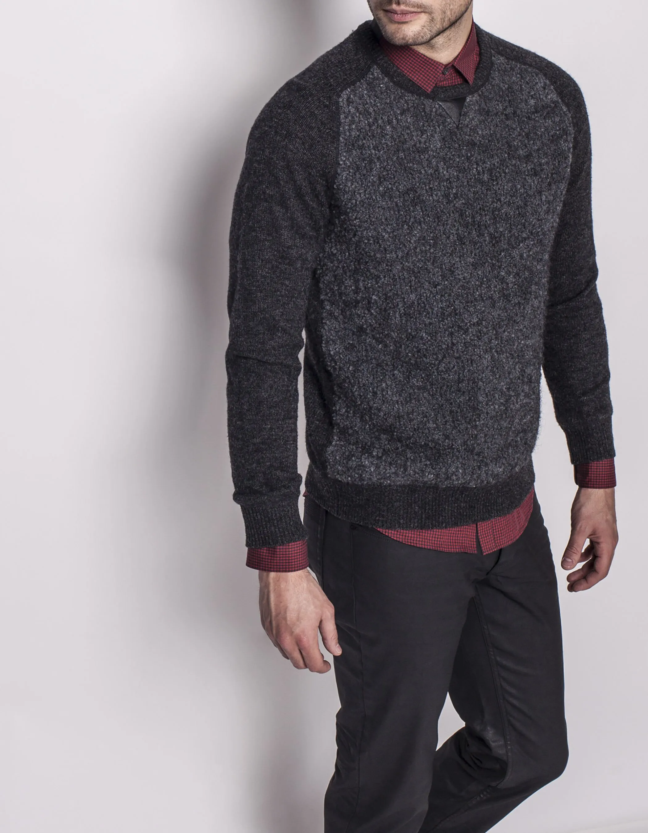 Pull gris homme