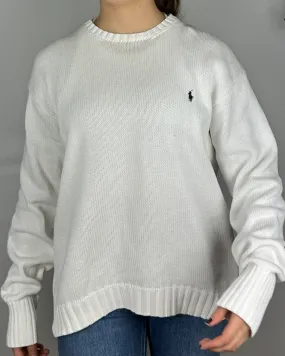 Pull maille blanc Ralph Lauren (L) unisex