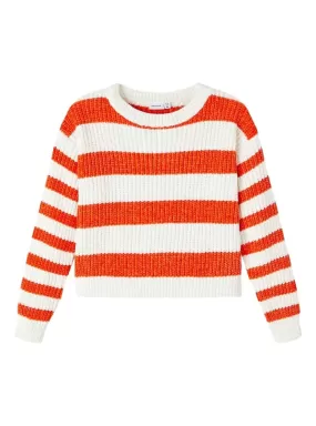 Pull Name It Nijanna Rayures Rouge pour Fille
