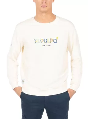 Pull Over El Pulpo Formes Blanc Cassé Pour Homme