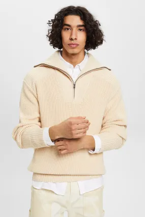 Pull-over en maille à zip court