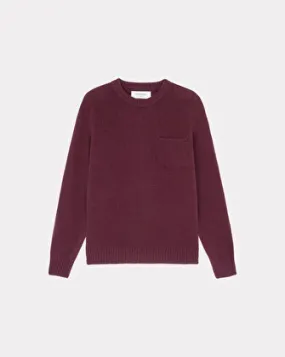PULL POCKET WOOL BURGUNDY , PULL COL ROND EN LAINE Chevignon