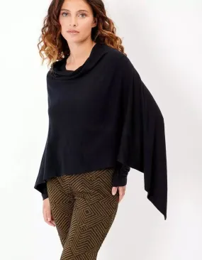 Pull poncho doux et noir La Fiancée du Mékong un BEST
