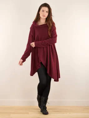 Pull poncho Inika, Bordeaux