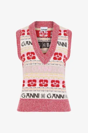 Pull sans manches en maille jacquard Butterfly Logo