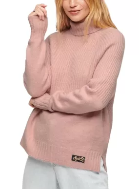 Pull Superdry Essential Rib Rose pour Femme
