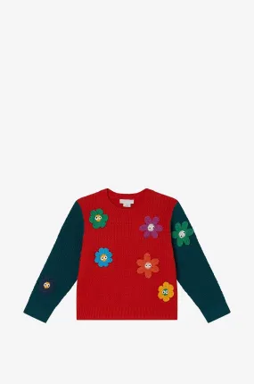 Pull torsadé fille Smiley Flowers