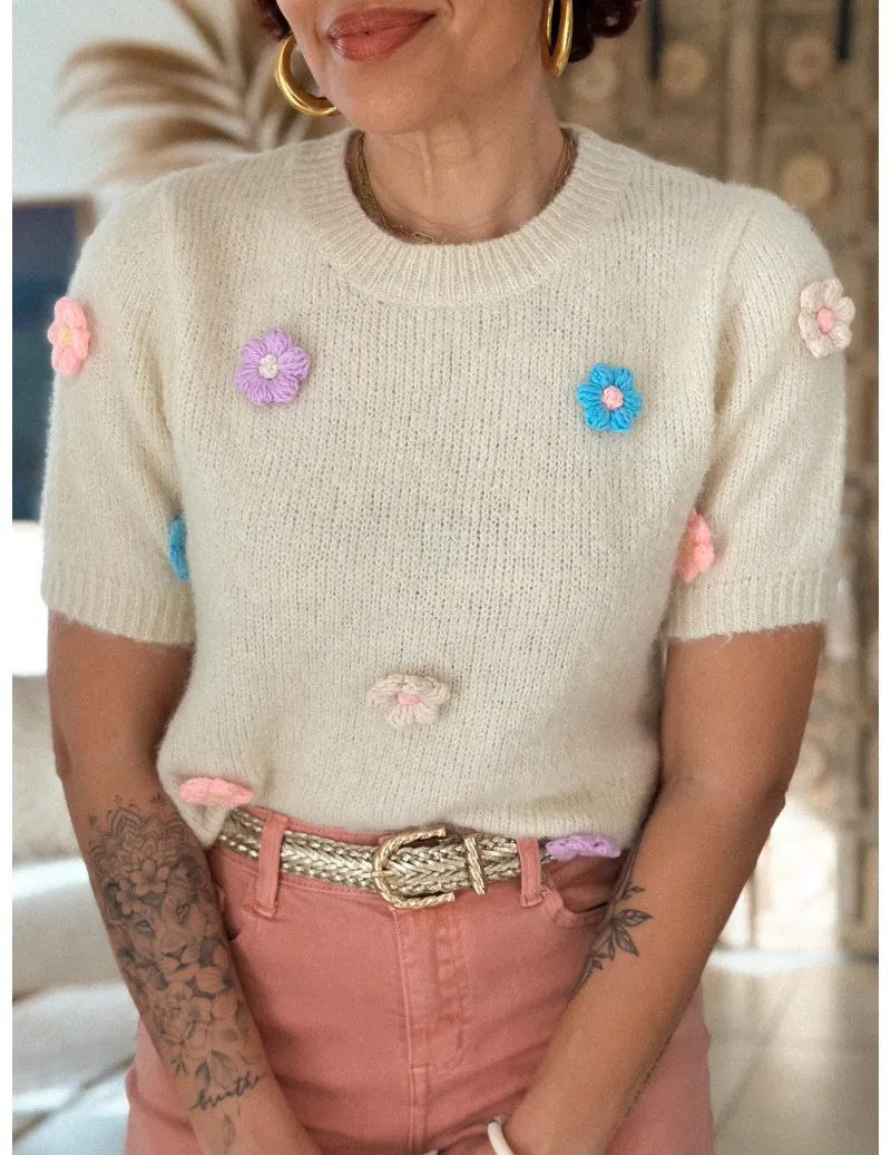 Pull à fleurs - Ray