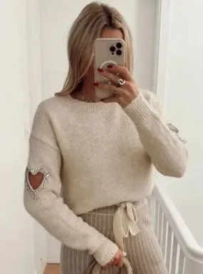 Pull évidé Fashion love heart
