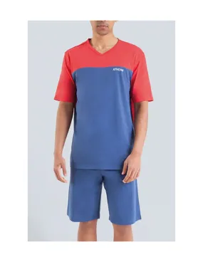 Pyjama court bicolore homme