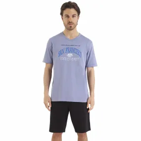 Pyjama court homme Ecopack gris en coton  Athéna - Pyjama court Homme sur MenCorner