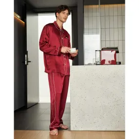 Pyjama en Soie Homme Patalons Tendance rouge LilySilk - Pyjama & Peignoir Homme sur MenCorner