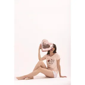 Pyjama femme - nude/ecru en coton | 3 Suisses