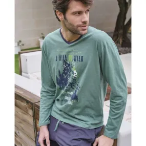Pyjama homme 100% coton Massana vert