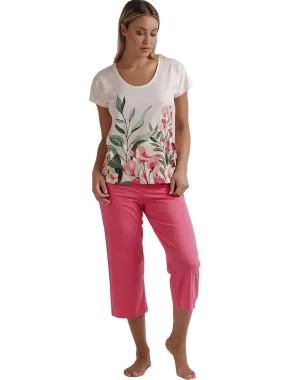 Pyjama pantalon palazzo t-shirt Let It Grow - Rose