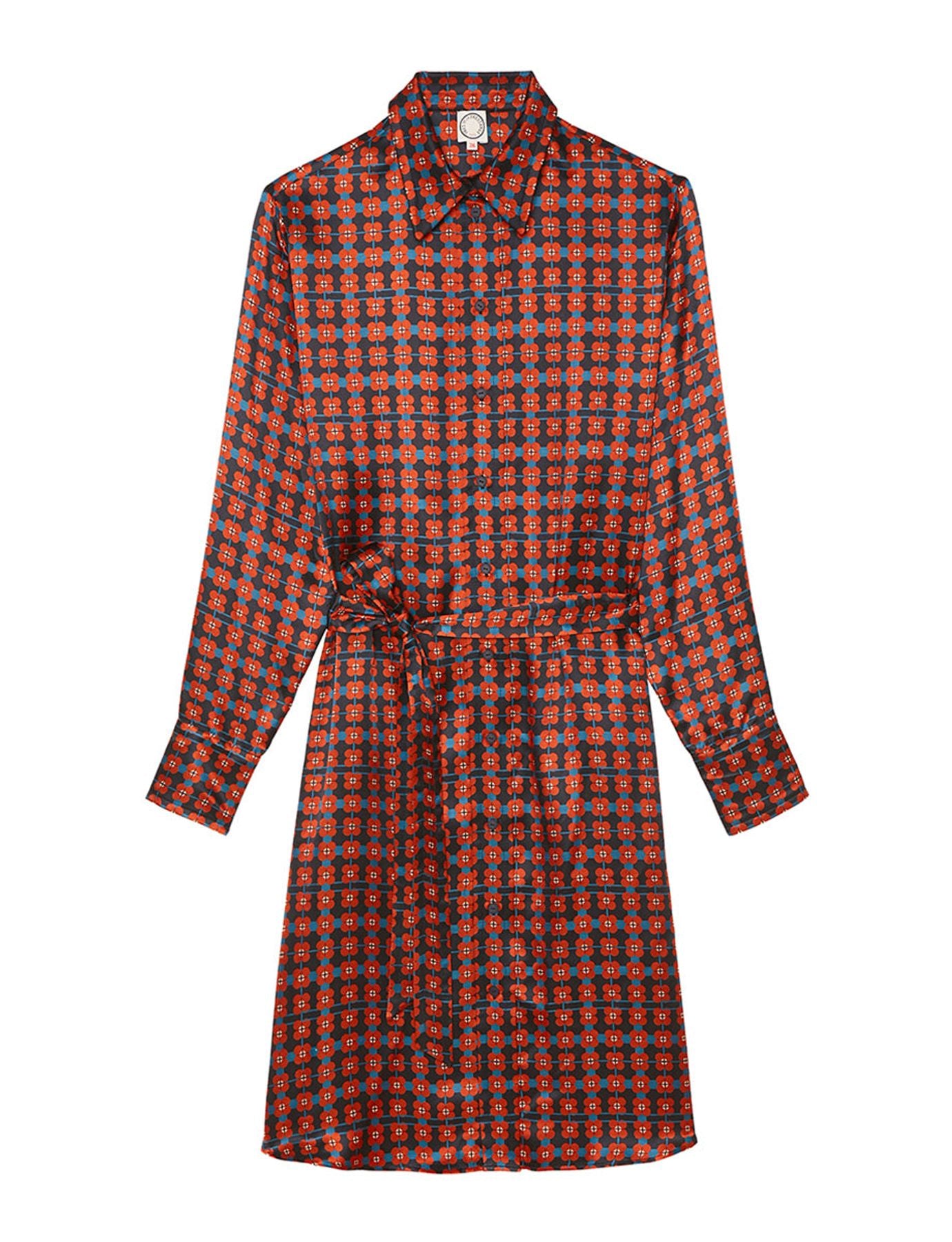 Robe Amour soie imprimé marron
