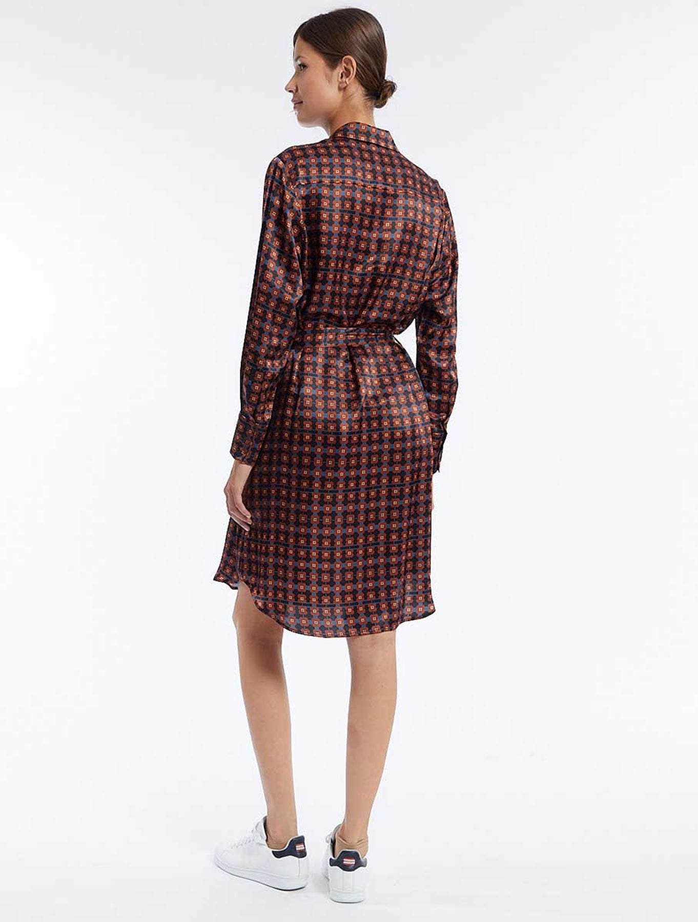 Robe Amour soie imprimé marron