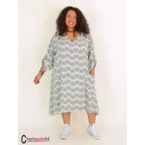Robe ample imprimée été CELLINA beige