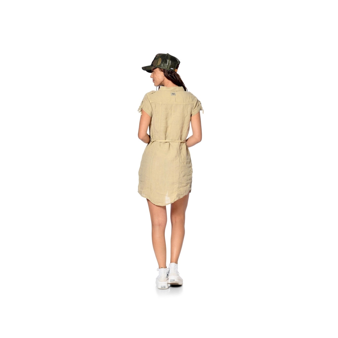 Robe Beige Été Col boutonné BEVERLY | Femme - Vondutch