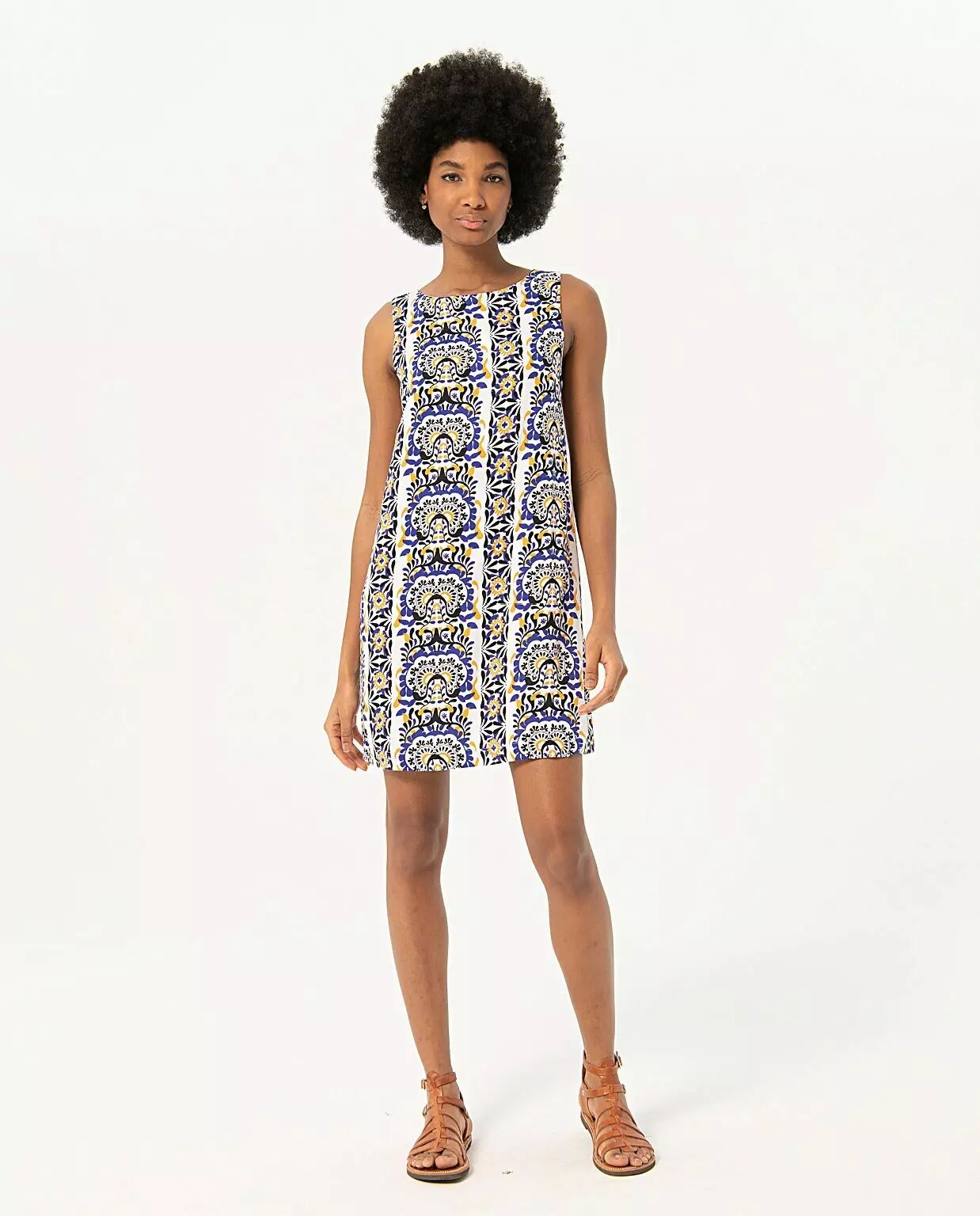 Robe bleue coupe droite Surkana