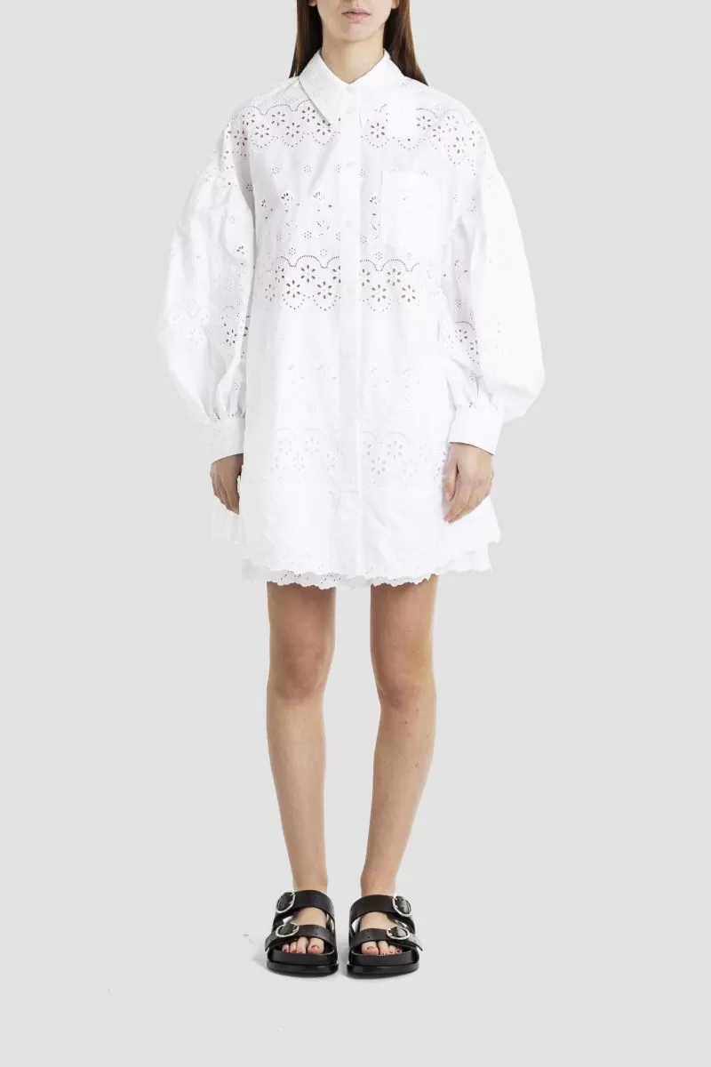 Robe chemise blanche en coton
