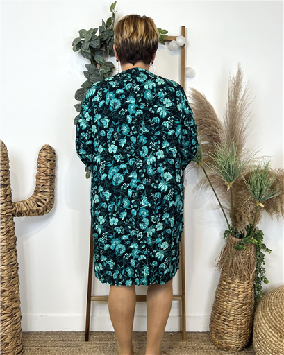 Robe Chemise Coline Noire - Bleu Clair