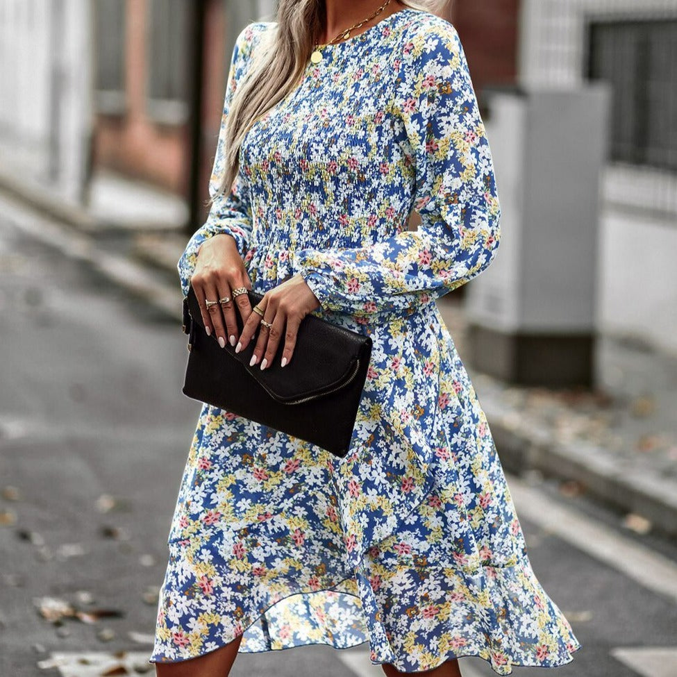 Robe Courte Evasée Fleurie