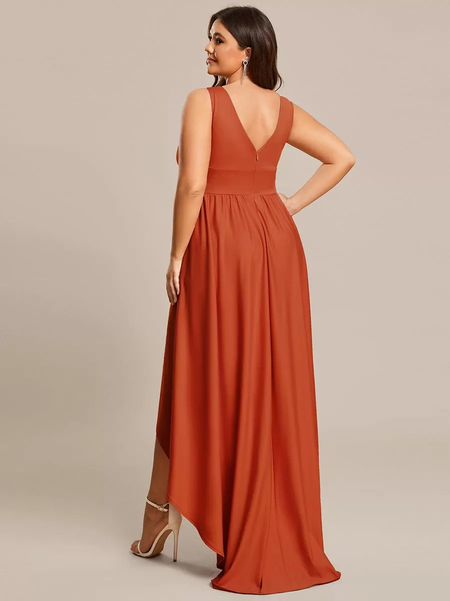 Robe Demoiselle d'honneur élégante Taille Empire Sans Manches