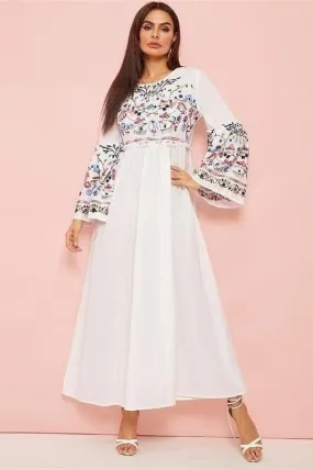 Robe d'eté blanche bohème