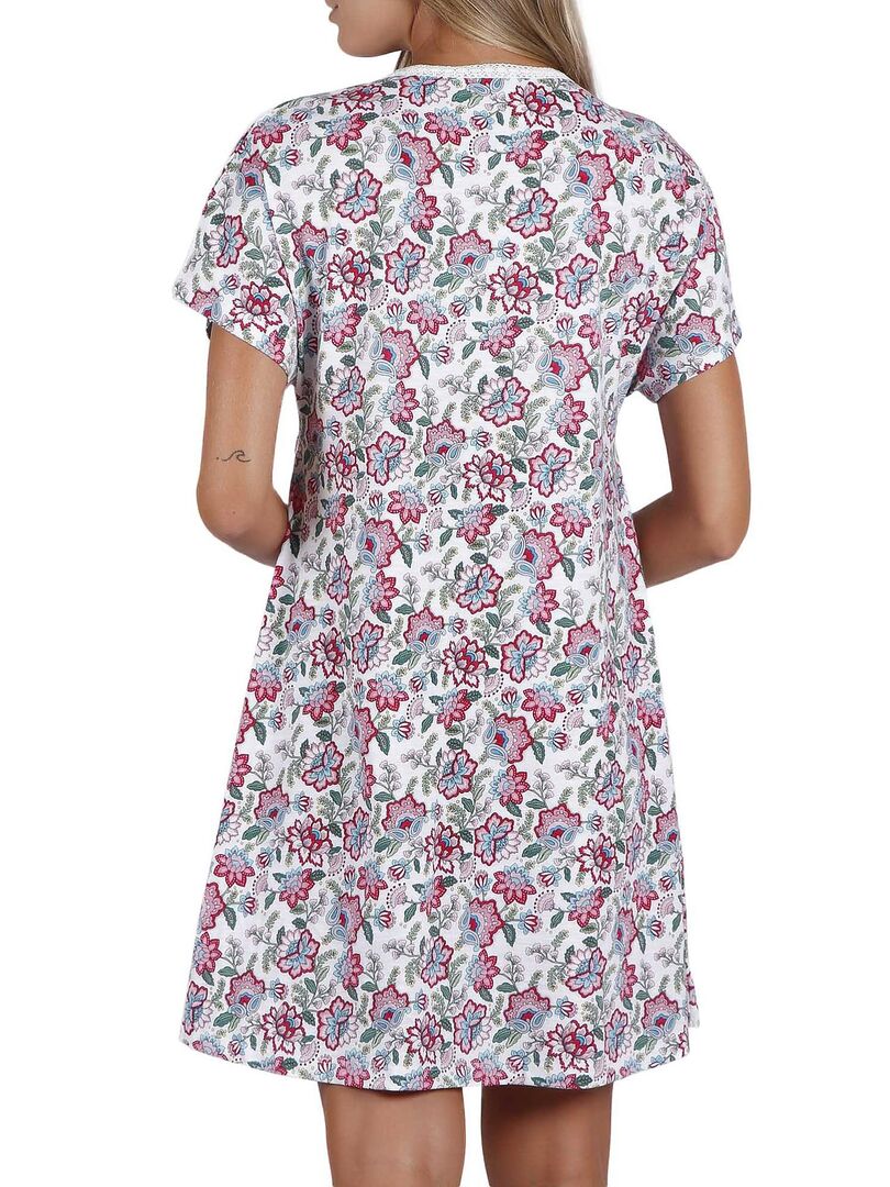 Robe estivale manches courtes Manila - Rose